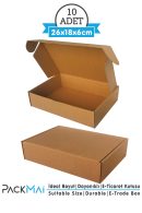 26x18x6 cm kraft kilitli e-ticaret kargo kutusu