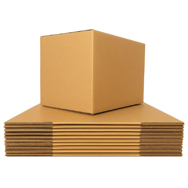 60x40x40 cm 6 mm çift oluklu kraft taşıma kolisi, 10'lu paket